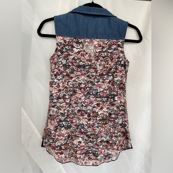 San Francisco Floral & Jeans Top / Chandail sans manche - Picture 3 of 4